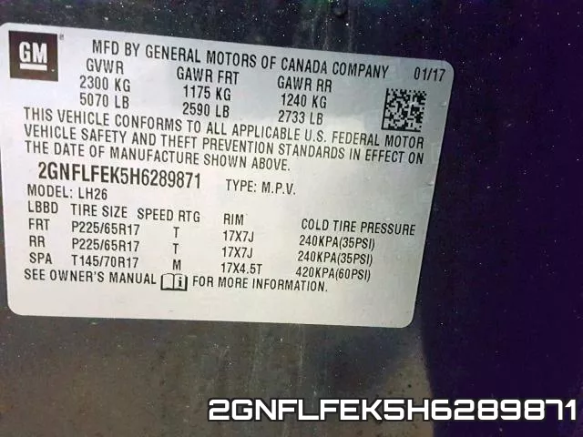 2GNFLFEK5H6289871 фото 2