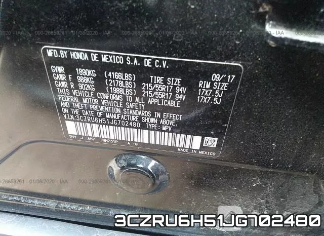 3CZRU6H51JG702480 фото 10