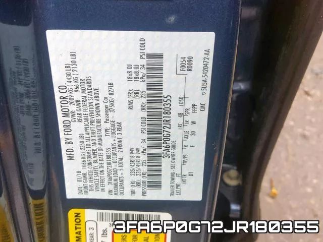 3FA6P0G72JR180355 фото 2