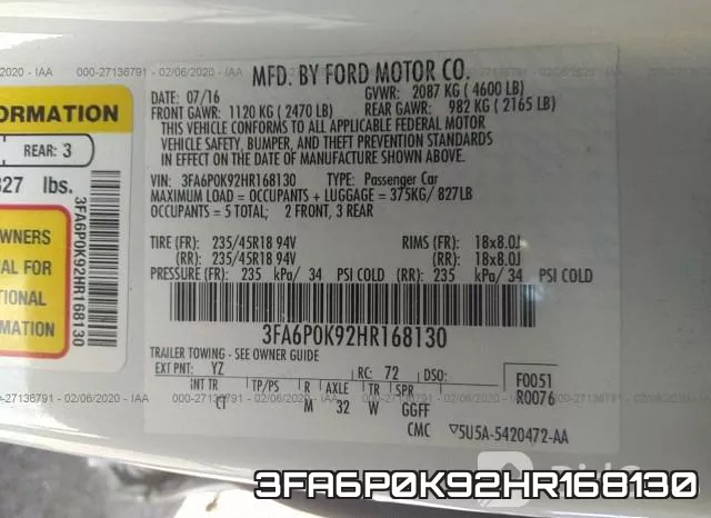 3FA6P0K92HR168130 фото 10