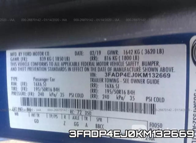 3FADP4EJ0KM132669 фото 10