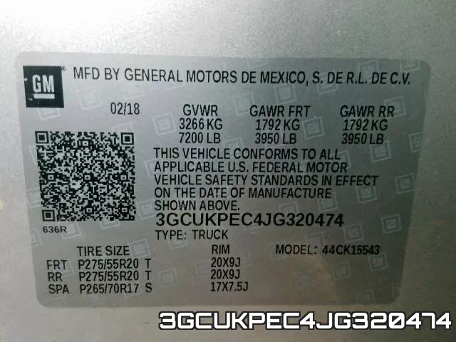 3GCUKPEC4JG320474 фото 2