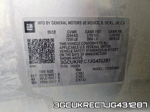 3GCUKREC7JG431287 фото 2