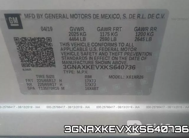 3GNAXKEVXKS640736 фото 10