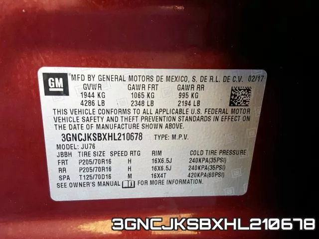 3GNCJKSBXHL210678 фото 2
