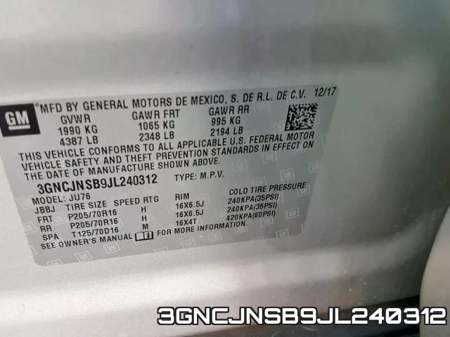 3GNCJNSB9JL240312 фото 2