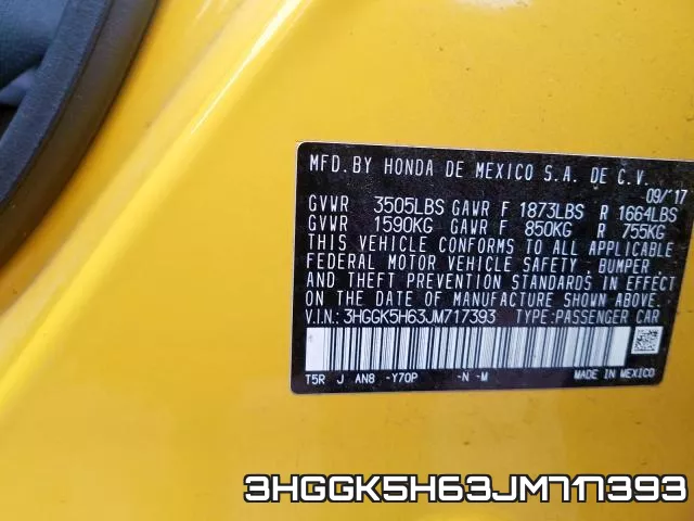 3HGGK5H63JM717393 фото 2