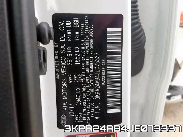 3KPA24AB4JE073337 фото 2
