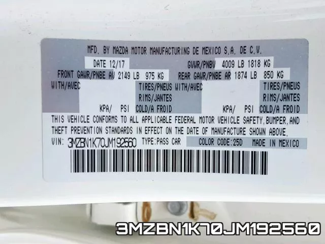 3MZBN1K70JM192560 фото 2