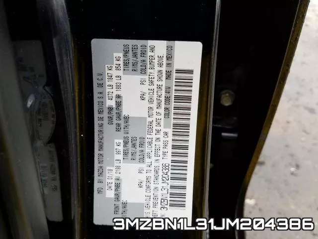 3MZBN1L31JM204386 фото 2