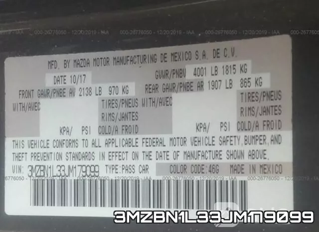 3MZBN1L33JM179099 фото 10