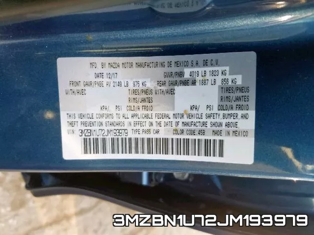 3MZBN1U72JM193979 фото 2
