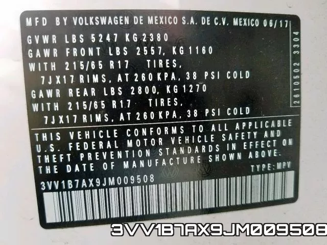 3VV1B7AX9JM009508 фото 2