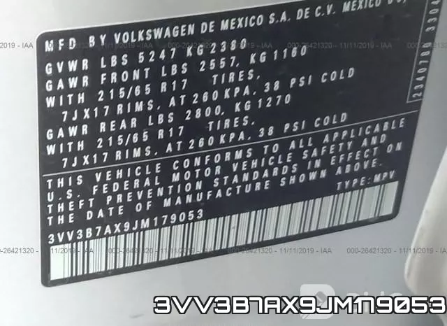 3VV3B7AX9JM179053 фото 10