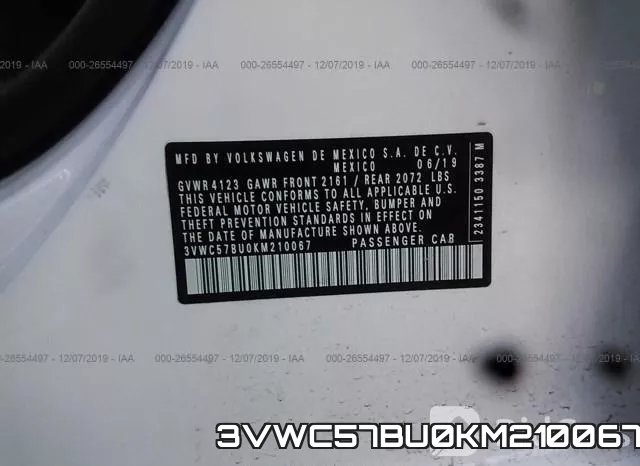 3VWC57BU0KM210067 фото 10