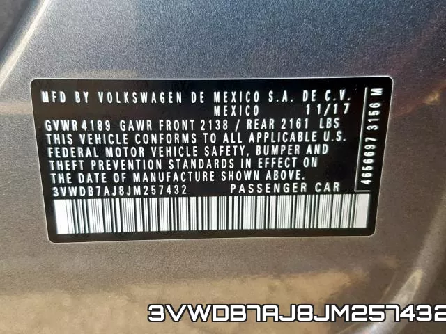 3VWDB7AJ8JM257432 фото 2