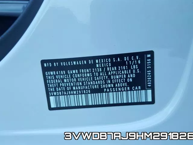 3VWDB7AJ9HM291826 фото 2