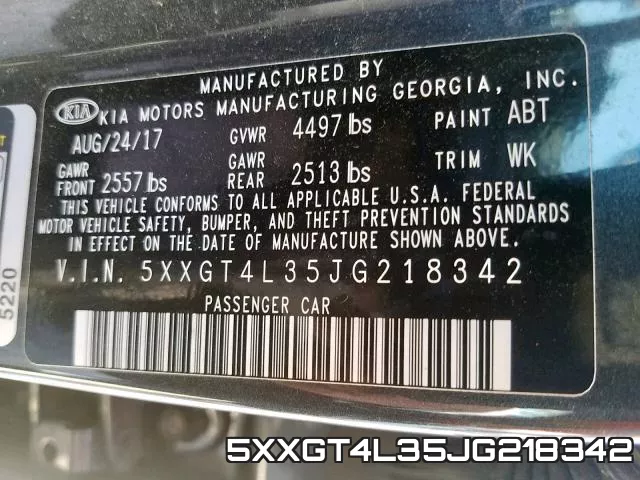 5XXGT4L35JG218342 фото 2