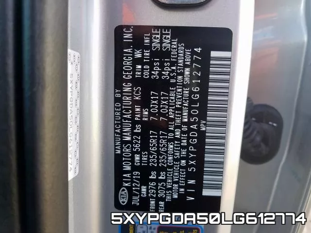 5XYPGDA50LG612774 фото 2
