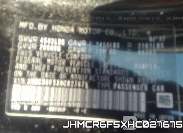 JHMCR6F5XHC027675 фото 10