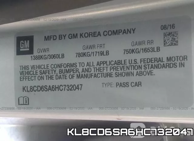 KL8CD6SA6HC732047 фото 10