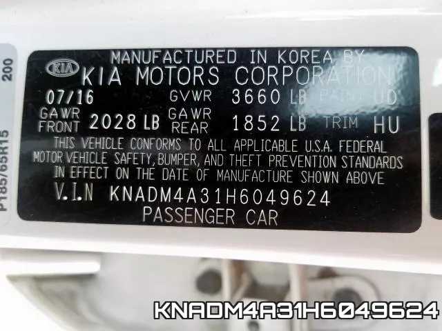 KNADM4A31H6049624 фото 2