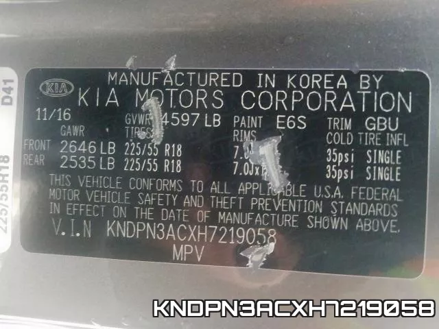 KNDPN3ACXH7219058 фото 2