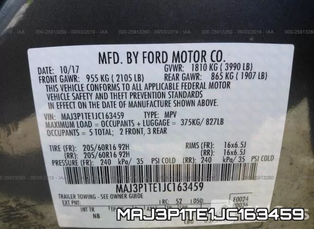 MAJ3P1TE1JC163459 фото 10