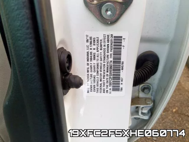19XFC2F5XHE060774 фото 2