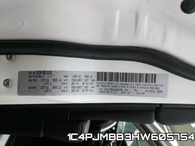 1C4PJMBB3HW605754 фото 2