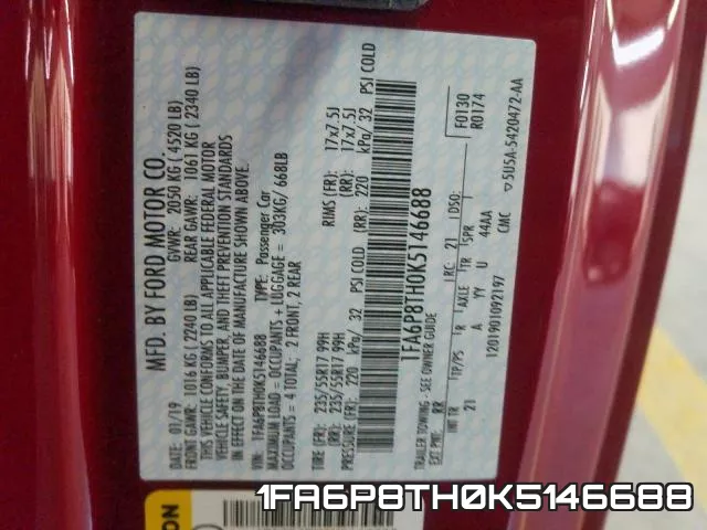 1FA6P8TH0K5146688 фото 2