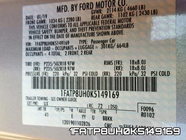 1FATP8UH0K5149169 фото 2