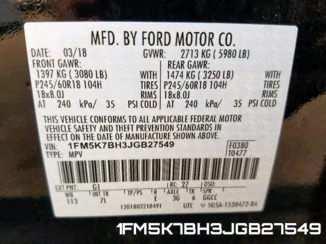 1FM5K7BH3JGB27549 фото 2