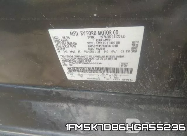 1FM5K7D86HGA55236 фото 10