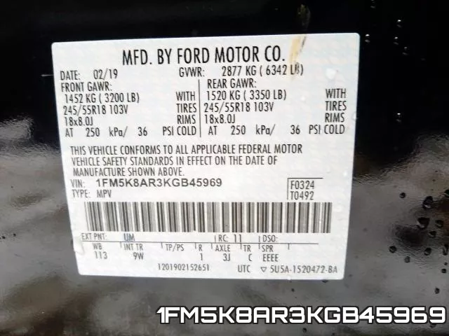 1FM5K8AR3KGB45969 фото 2