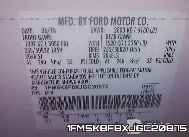1FM5K8F8XJGC20875 фото 10