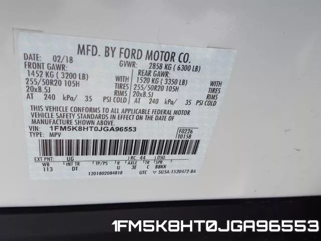 1FM5K8HT0JGA96553 фото 2