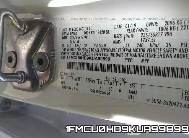 1FMCU0HD9KUA99899 фото 10
