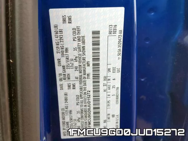 1FMCU9GD0JUD15272 фото 2