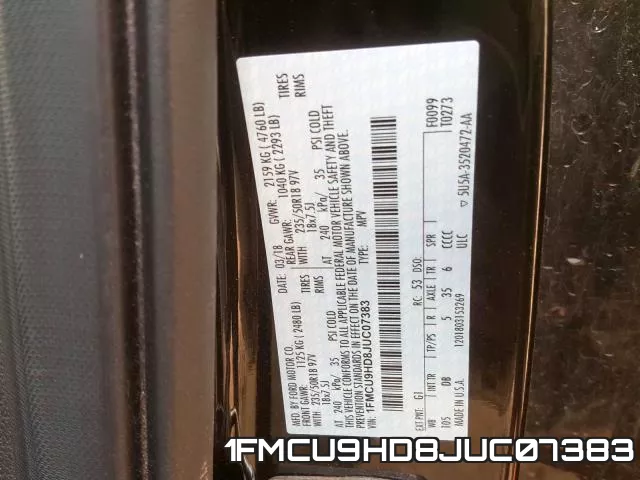 1FMCU9HD8JUC07383 фото 2