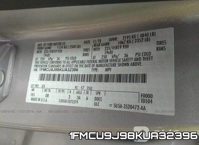 1FMCU9J98KUA32396 фото 10