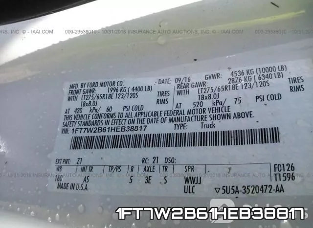1FT7W2B61HEB38817 фото 10