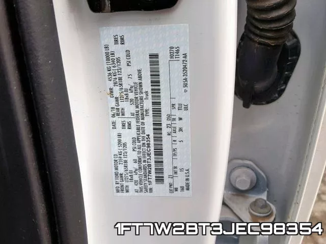 1FT7W2BT3JEC98354 фото 2