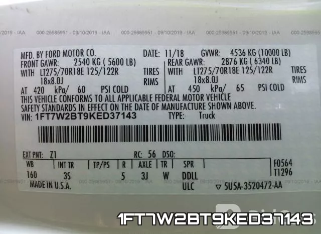 1FT7W2BT9KED37143 фото 10