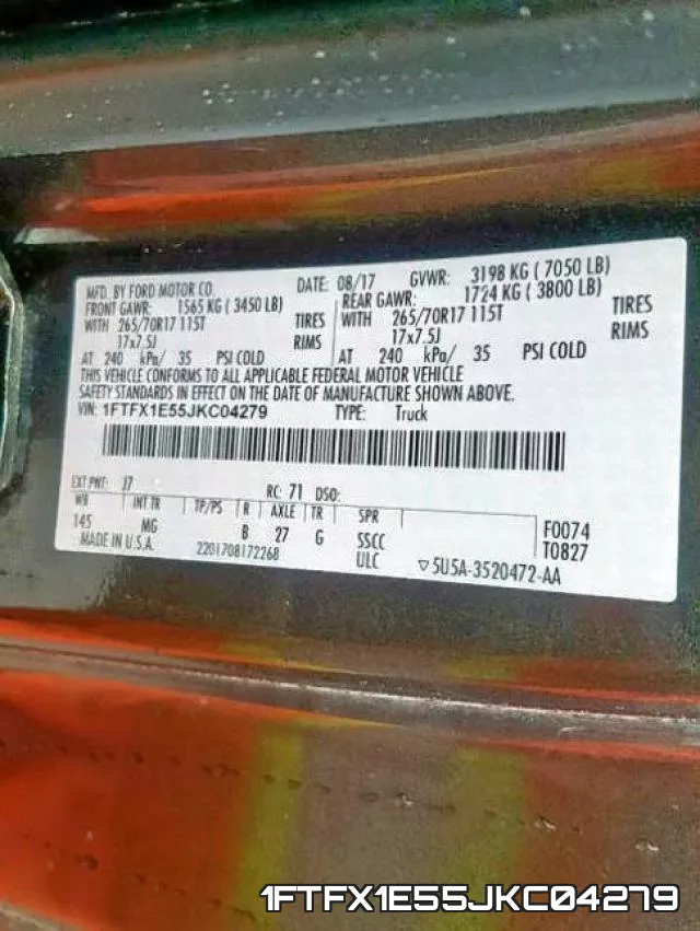 1FTFX1E55JKC04279 фото 2
