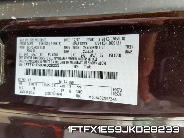 1FTFX1E59JKD28233 фото 2