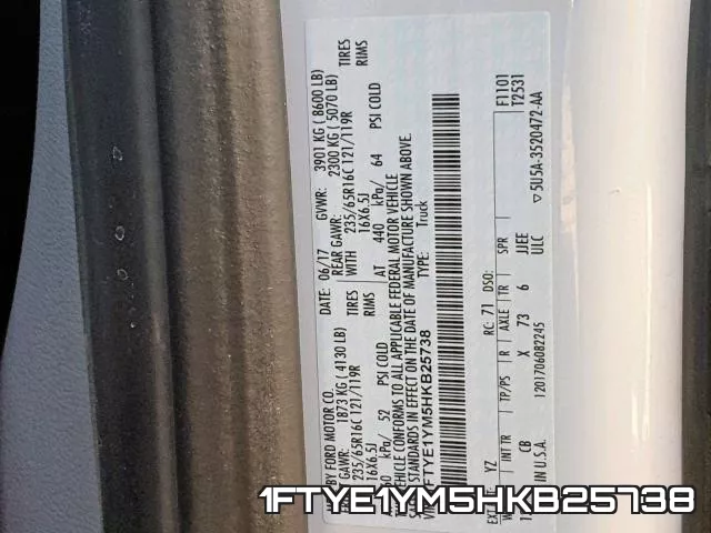 1FTYE1YM5HKB25738 фото 2