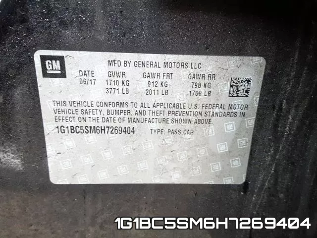 1G1BC5SM6H7269404 фото 2