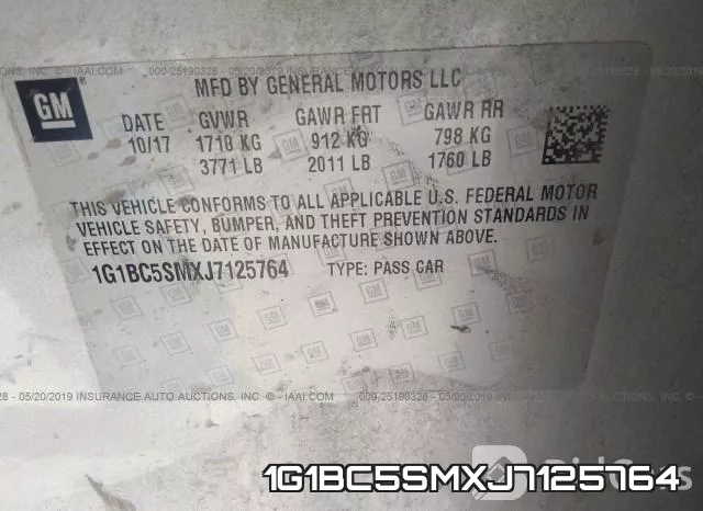 1G1BC5SMXJ7125764 фото 10