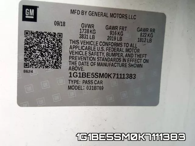 1G1BE5SM0K7111383 фото 2